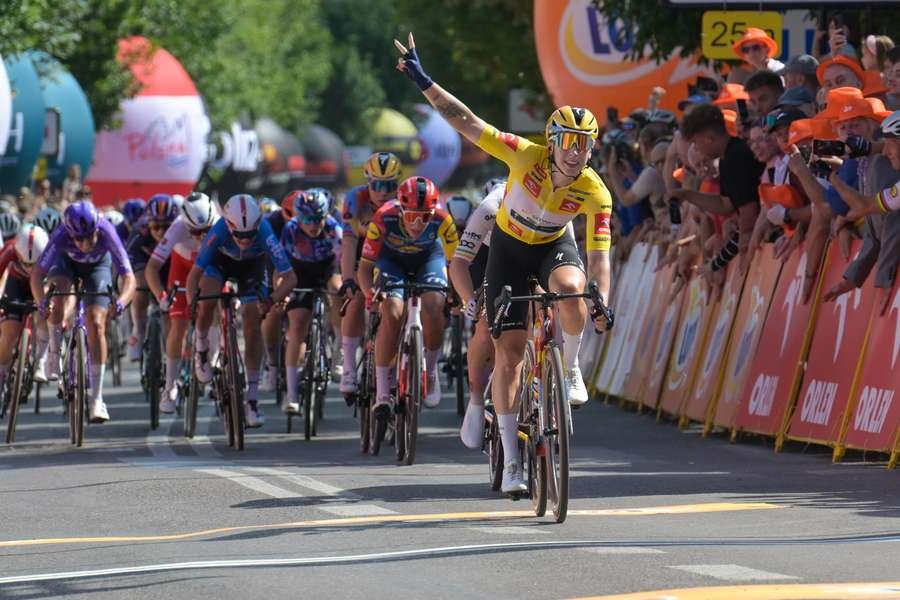 Cyclist taking a nutrition gel during a Tour de France mountain stage