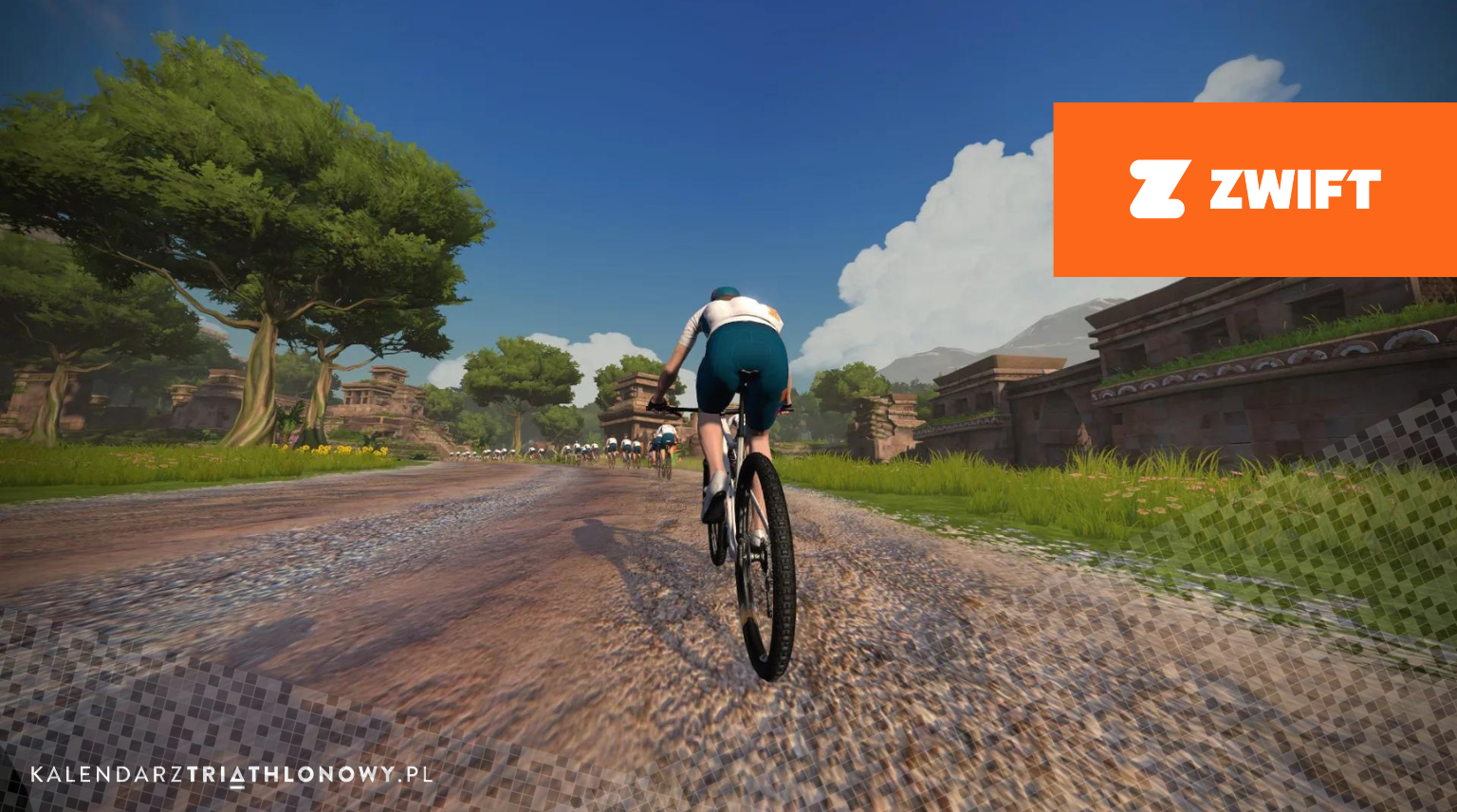 A Zwift indoor cycling session on a smart trainer, illustrating the platform's 2026 progression and challenge update.