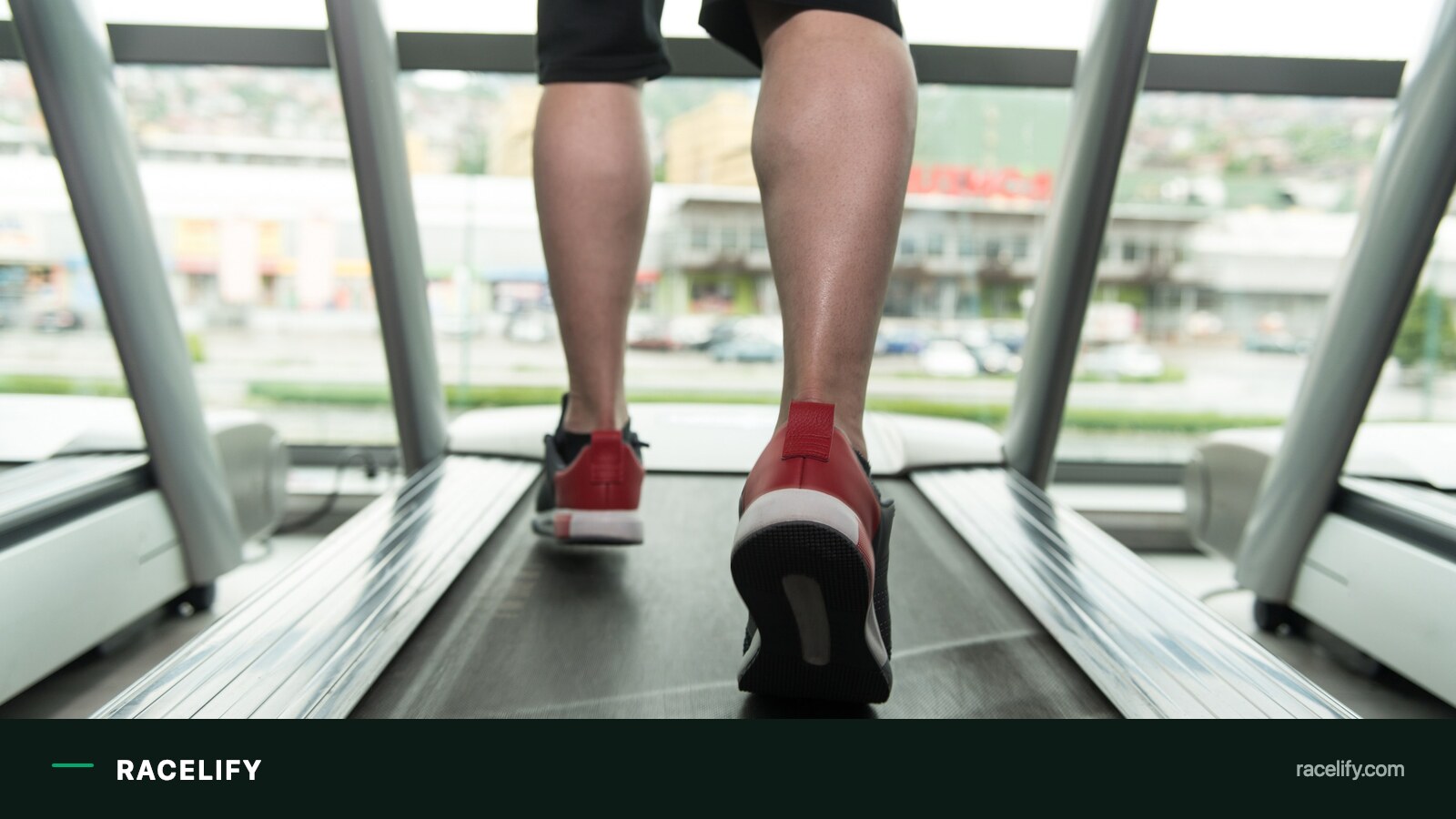 Runner on a treadmill during a monitored session