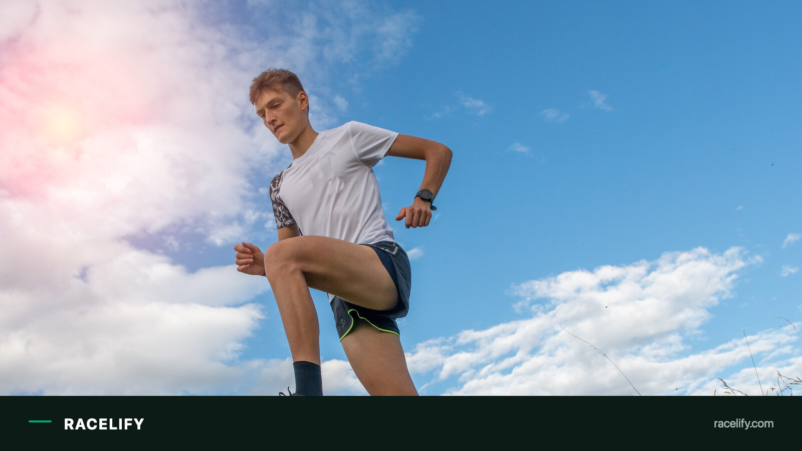 Marathon runner settling into a steady pace