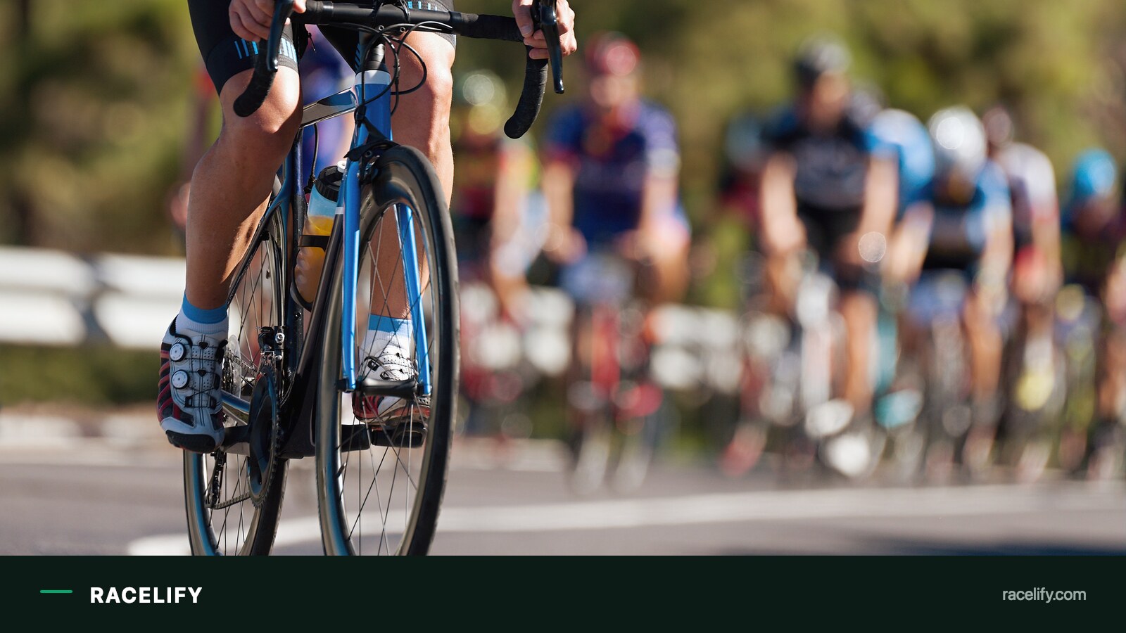 Elite triathletes racing in close company
