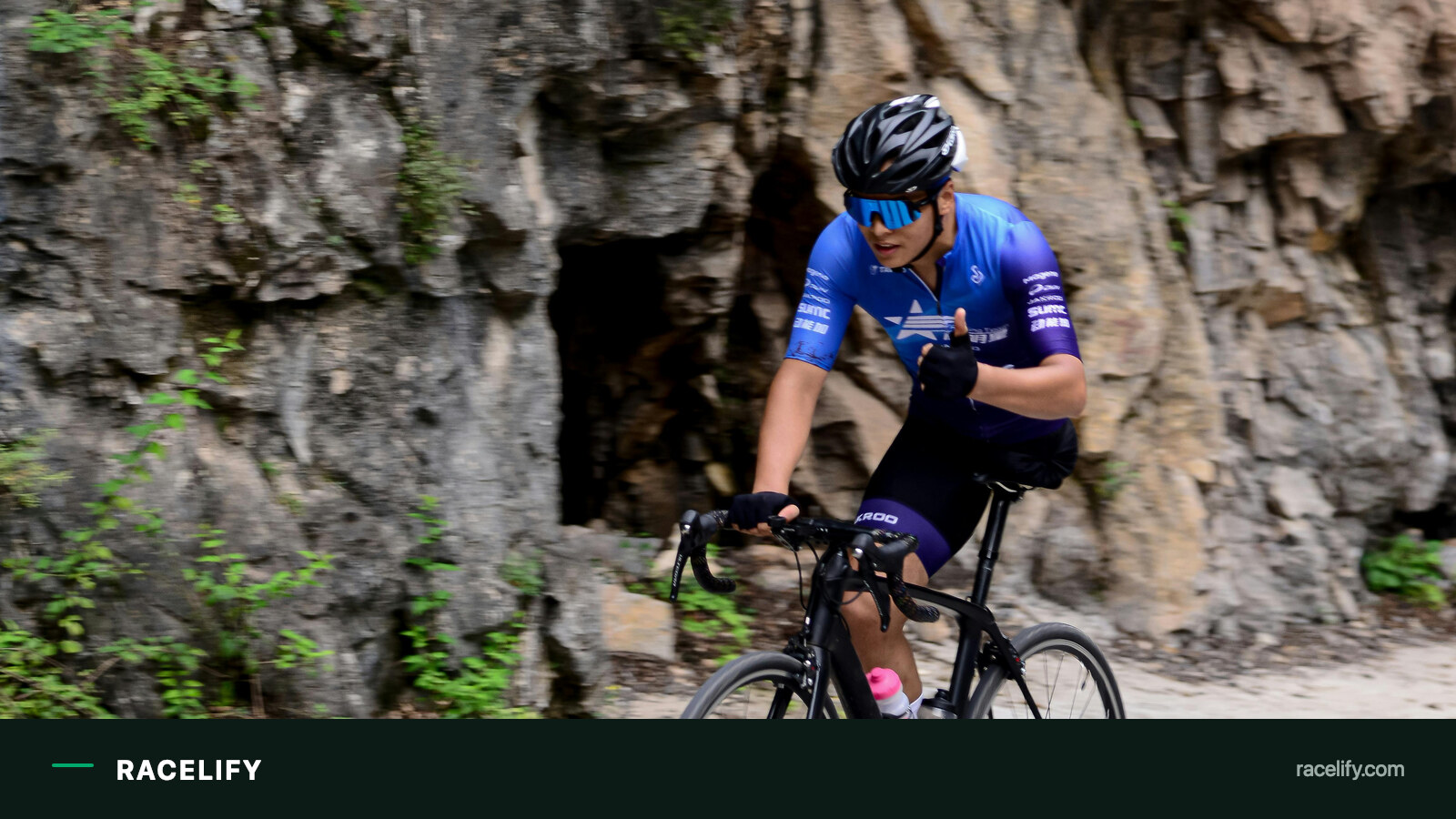 Climbing road on a hilly race course
