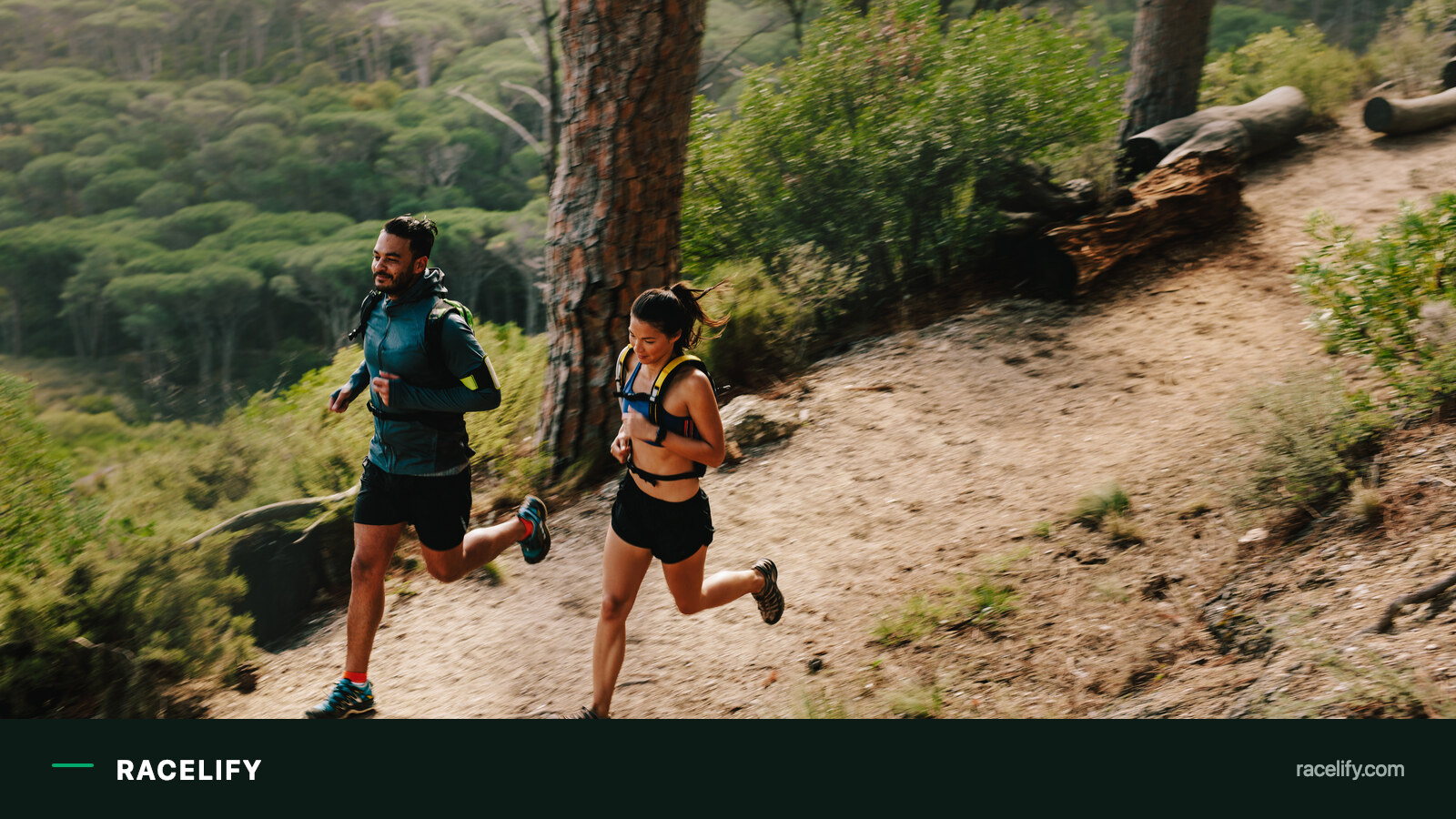 Trail runner in the mountains at altitude